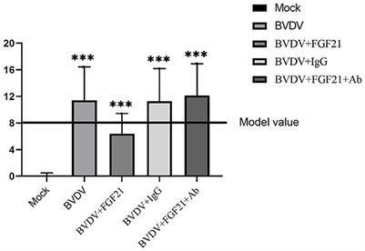 The effect of fibroblast growth factor 21 on a mouse model of bovine viral diarrhea